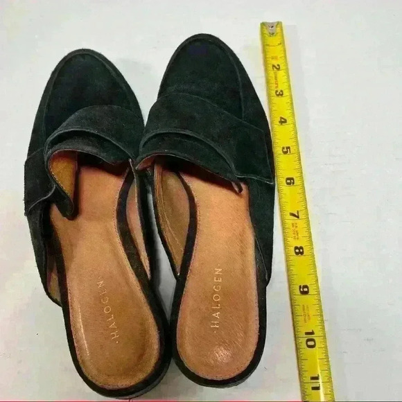 HALOGEN NORDSTROM Women’s Black Suede Mules Slides Sz 6.5 Classic Casual - Picture 5 of 9